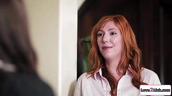 Preview 1 of Wwww Xxxii Video Hd - Redhead milf is DPed by 2 brunette babes