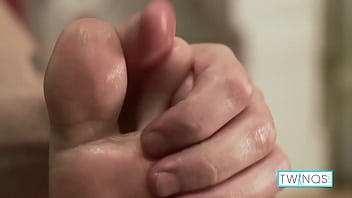 Preview 4 of Norwayn Sex Ladisa - Spunk All Over! Muscular Teen Jacob Oils His Feet And Wanks His Shaft!