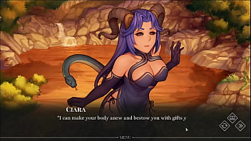 Preview 3 of Strapon Circle - Reborn IN Sin [ FUTA Hentai game ] Ep.1 cute angel turned into futanari by a sexy succubus
