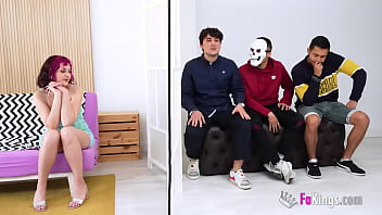 Preview 2 of Games Xxxvideo - Redhead Mei and her SEXY BLIND DATE: She&#039_ll have to pick one guy to fuck!
