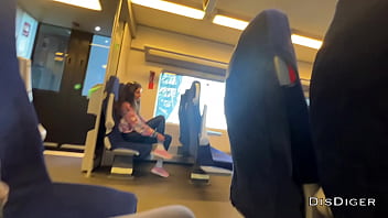 Preview 1 of Ssbbw Pear Ass Fucks Bbc - A stranger girl jerked off and sucked me in the train in public