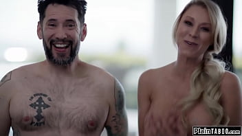 Preview 1 of Grandmother Fuck Boy - PlainTaboo.com - Stepmom and stepsister convince stepson