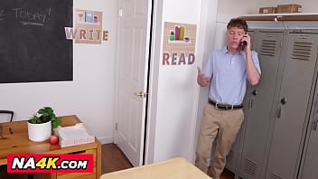 Preview 1 of Brazzer Hd Mom And Step Son - Redhead teacher Sophia Locke gets fucked by cheating student