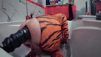 Preview 3 of Mixed Wrestling Kiss - Butt Girl Tiffany Ciskiss Cosplay Tigra Pt 2 Femboy Fucking Huge Toys Long Cut