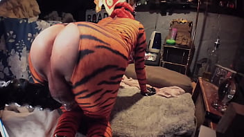 Preview 1 of Mixed Wrestling Kiss - Butt Girl Tiffany Ciskiss Cosplay Tigra Pt 2 Femboy Fucking Huge Toys Long Cut