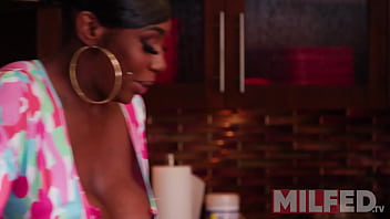Preview 1 of Real Sex Cilps - Touching My Ebony Girlfriend While her stepMom Cooks - MILFED
