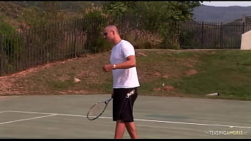 Preview 1 of Asjan Girl - After tennis practice the brunette chick with a fat ass is in need of penetration