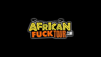Preview 1 of School Bus Jungle - Perfect Petite Ebony Hottie Interracial Sex For Lucky Tourist In Africa