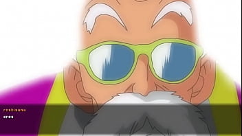 Preview 1 of Trio Vesinos - Androide 18 follando con el maestro roshi