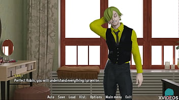Preview 2 of Pissing Videos In Hindi Audio - ONE PIECE SFTA #08 &bull_ Robin drains all the juices from Sanjis dick