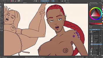 Preview 3 of Hd Xxxxbangla - Ebony Big Titties Speed paint