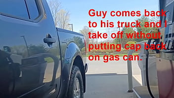 Preview 2 of Big Ass 60 - Old man gets gas in short skirt