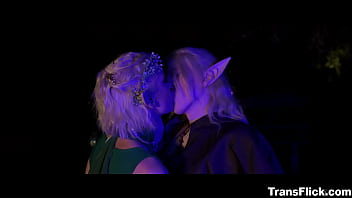 Preview 2 of Bryci Gangbang - Fairy Izzy Wilde fucked a fairy CIS Kenzie Taylor. Transgender fairy Izzy saw beautiful CIS Kenzie and got amaze on her beauty. Two ladies start kissinng and giving each other a pleasure.