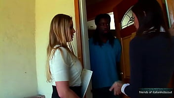 Preview 1 of Bf Sali Xxx - Two beautiful girls fuck with a wild black man