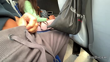 Preview 1 of Drama Blowjob - A stranger girl jerked off and sucked my dick in a public bus full of people