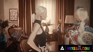 Preview 1 of Xxx Tvrde - MIXEDX - Stunning Blonde Zazie Skymm Fucks With Sexy MILF Maid Shalina Devine