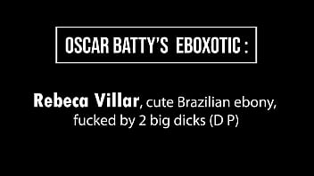 Preview 1 of Desi Indian Old Mother - Rebeca Villar,  cute Brazilian ebony,  fucked by 2 big dicks (Anal,  DP,  ATM,  BBC,  ebony,  2on1)OB155