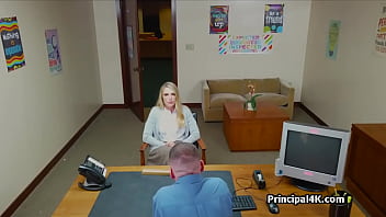 Preview 1 of Very Sloppy Pussy For Husband - Principal enjoys big juicy milf titties at his office
