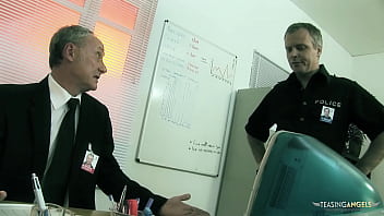 Preview 1 of Czeets Street - Before leaving the police station the brunette with big tits has to endure a threesome