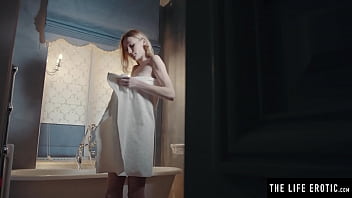 Preview 1 of Africa And Rape - Pretty blonde model massages her feet and then her bare pussy