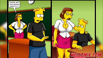 Preview 2 of Mom Bathing Nude Son - Margy is a hot maid! The hot cleaning lady - The Simptoons Hentai
