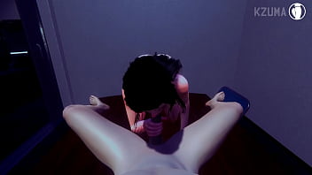 Preview 3 of Findraven Rockette - Nezuko Kamado Gozando gostoso na m&aacute_quina de foder - Hentai 3D sem censura