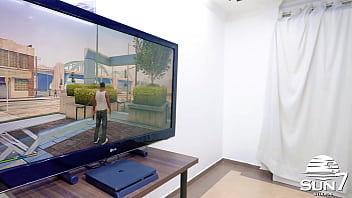 Preview 2 of Yeimy Rocio - While I was playing a little GTA 6,  my hot girlfriend came to tease me and have sex with me but I didn&#039_t stop playing,  video games are a priority!! - Clarkes and Luana