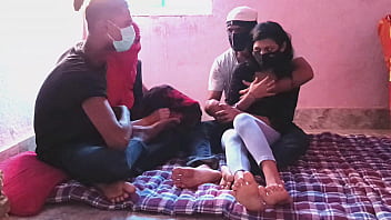 Preview 1 of Aunty Nude Hd - Indian Swinger Couple Swap Wife With each other Desi 4some Sex Video