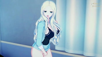 Preview 2 of Brazaras Girls - Irina Jelavic bitch sensei takes off her outfit and masturbates - Ansatsu Kyoshitsu