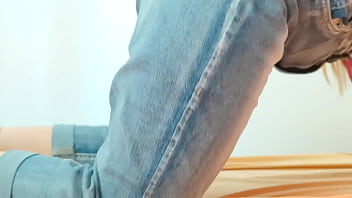 Preview 4 of Sauna Moskva - Cumming through my jeans while my roommate isn&#039_t looking - DepravedMinx