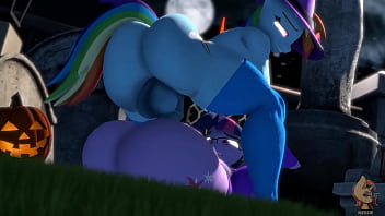 Preview 2 of Tittle Boy Sex - Rainbow Dash Halloween