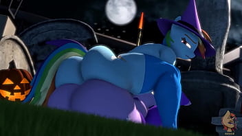 Preview 1 of Tittle Boy Sex - Rainbow Dash Halloween
