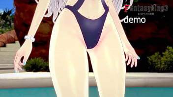 Preview 1 of Jizz Inside Mother - Vittorio Veneto whit amazing tits on the pool  | Azur Lane | Full vid on RED