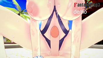 Preview 4 of Jizz Inside Mother - Vittorio Veneto whit amazing tits on the pool  | Azur Lane | Full vid on RED
