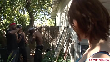 Preview 1 of Fanmaza Www Com Xxx3 - Redhead teen gangbanged and dp fucked by her 3 black friends