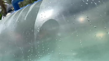 Preview 3 of Black Sex Xnxxx Block - Big Tit Blonde playing with her pussy at public pool