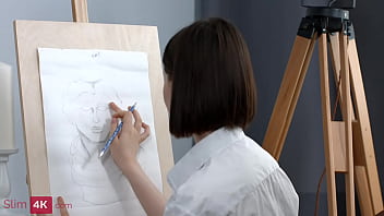 Preview 1 of Liz Gaping - Slim4K - Tattooed BF nails the young artist
