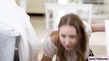 Preview 2 of Hasto Myton - Petite stepdaughter licks stuck stepmom