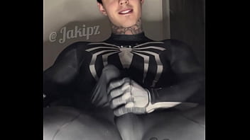 Preview 3 of Gay Thief Boy - Stroking My Massive Cock In Super Hero Costumes Before Shooting A Huge Load