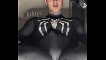 Preview 1 of Gay Thief Boy - Stroking My Massive Cock In Super Hero Costumes Before Shooting A Huge Load