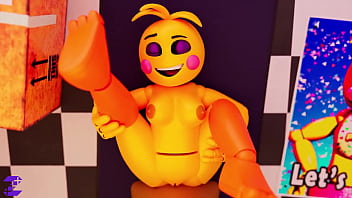 Preview 3 of Scuba Mask - toy chica from five nights at freedys (fnaf) gets fucked by night security