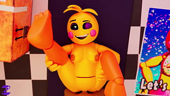 Preview 4 of Scuba Mask - toy chica from five nights at freedys (fnaf) gets fucked by night security
