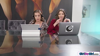 Preview 2 of Daniel Dinials - GirlDoGirl.com - Gfs rubbing each other during work call