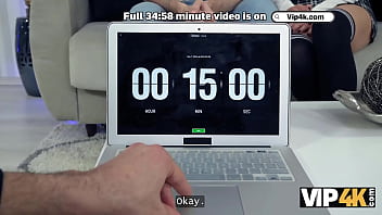 Preview 2 of Fucking Sonny Keone - VIP4K. I put sex timer on,  fucked the blondie and tricked her BF!