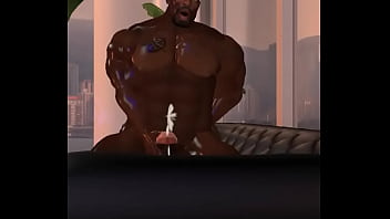 Preview 4 of Plja Bo - handsome clinton mcdonald jerking his big black dick