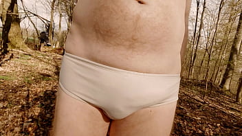 Preview 1 of Lesbian Young Hd - Walking in the forest in just my panties.
