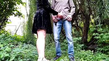 Preview 2 of Hard Sexual Lesbian - Fucked my mother-in-law doggy style outdoors with hot cum on her ass