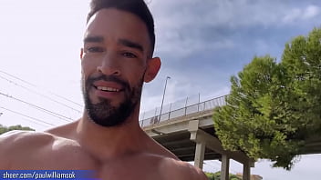 Preview 3 of Bigsize Mom - Sexy muscular man gets naked on the street at broad daylight
