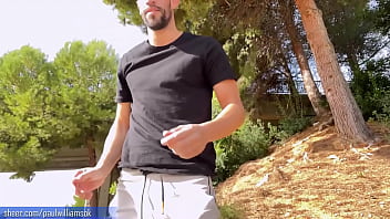 Preview 1 of Bigsize Mom - Sexy muscular man gets naked on the street at broad daylight