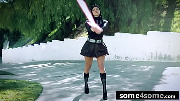 Preview 1 of She Rapping Him - A Group of Sexy Star Wars Cosplayers Invite Handsome &quot_Han Solo&quot_ Over